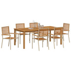 Garten Essgruppe 7 pcs Beige Massivholz Akazie