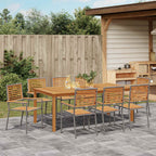 Garten Essgruppe 9 pcs Grau Massivholz Akazie