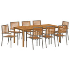 Garten Essgruppe 9 pcs Grau Massivholz Akazie
