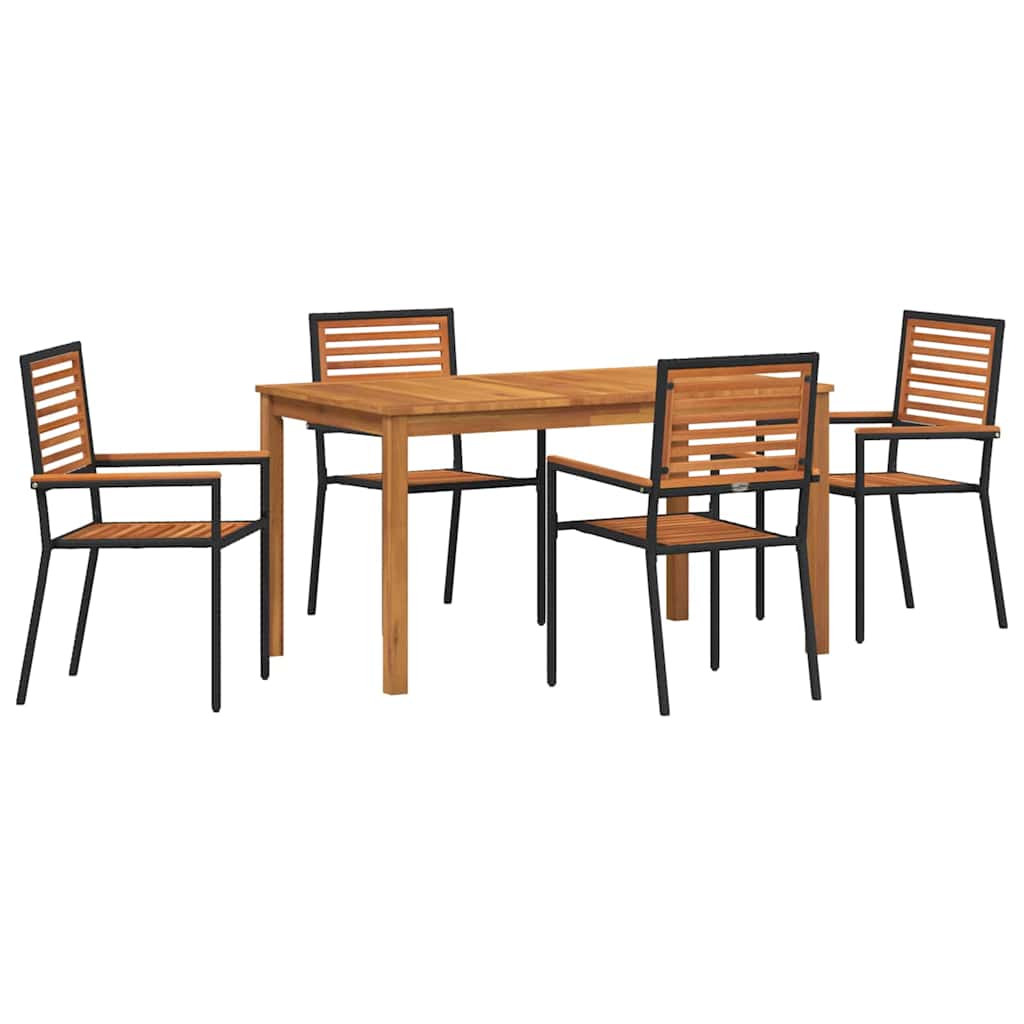 Garten Essgruppe 5 pcs Schwarz Massivholz Akazie