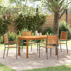 Garten Essgruppe 5 pcs Grau Massivholz Akazie