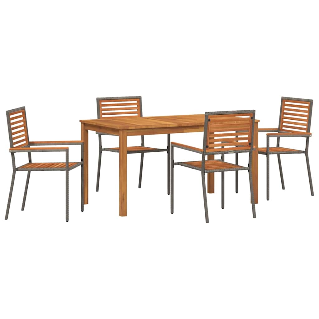 Garten Essgruppe 5 pcs Grau Massivholz Akazie