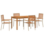 Garten Essgruppe 5 pcs Beige Massivholz Akazie