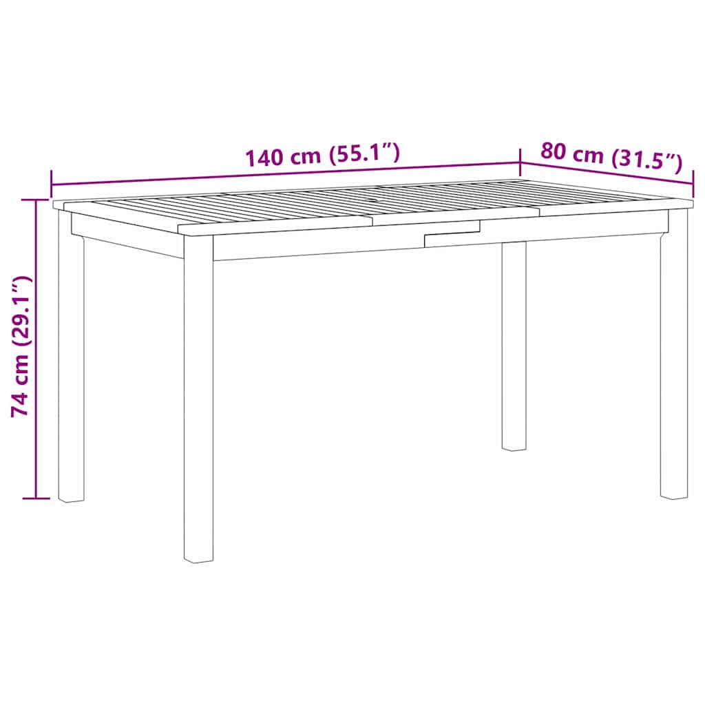 Garten Essgruppe 5 pcs Beige Massivholz Akazie