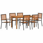 Garten Essgruppe 7 pcs Schwarz Massivholz Akazie