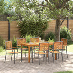 Garten Essgruppe 7 pcs Grau Massivholz Akazie