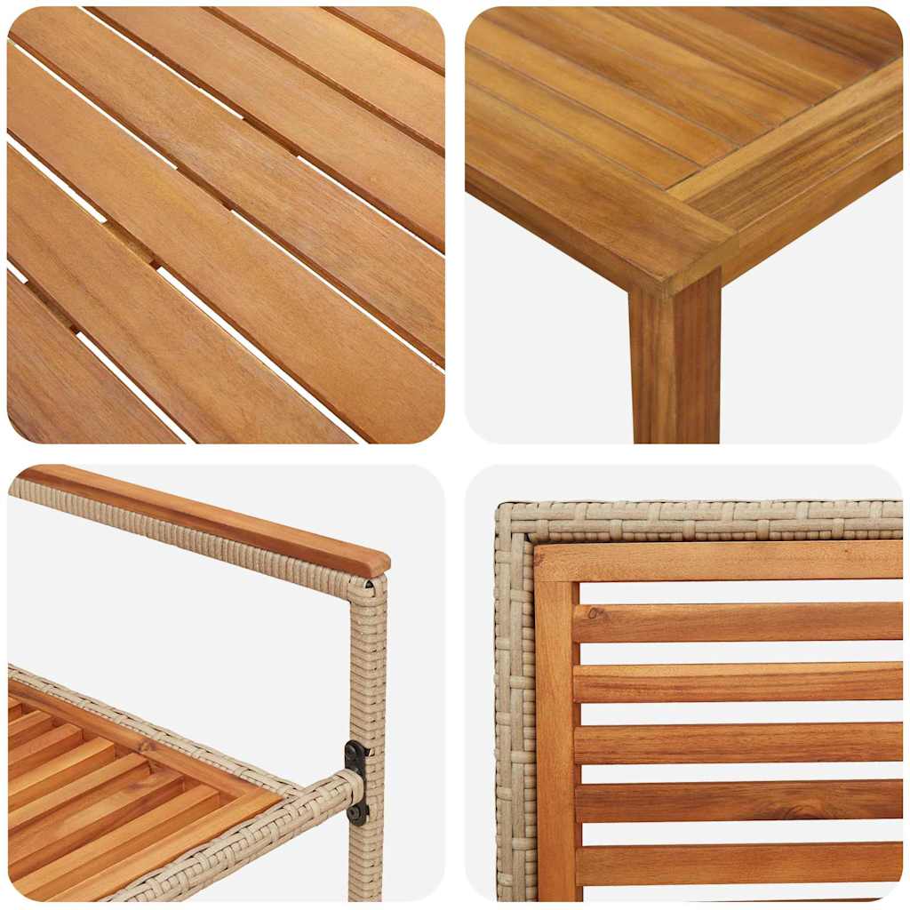 Garten Essgruppe 7 pcs Beige Massivholz Akazie