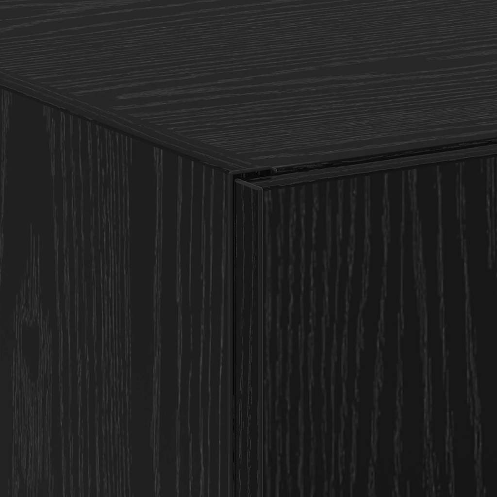 Büroschrank Schwarz Eichen-Optik 60 x 32 x 152,5 cm