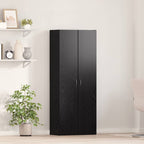 Büroschrank Schwarz Eichen-Optik 60 x 32 x 152,5 cm