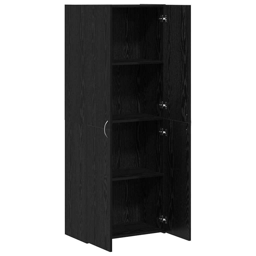 Büroschrank Schwarz Eichen-Optik 60 x 32 x 152,5 cm