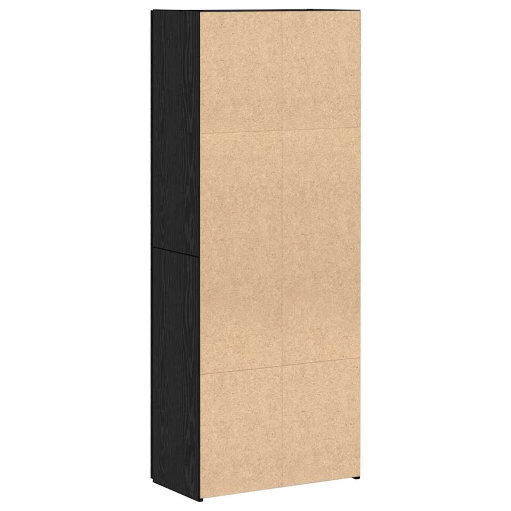 Büroschrank Schwarz Eichen-Optik 60 x 32 x 152,5 cm