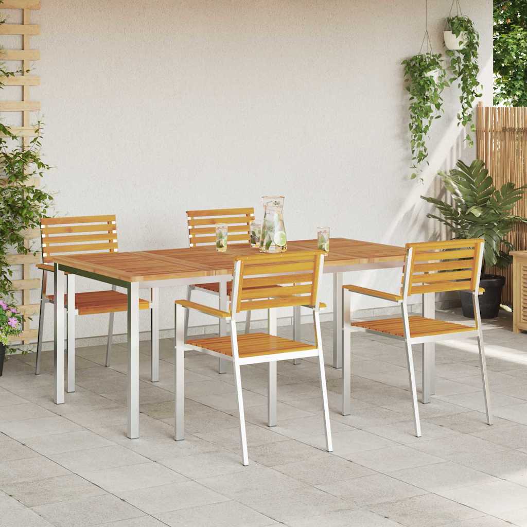 Garten Essgruppe 5 pcs Braun Massivholz Akazie