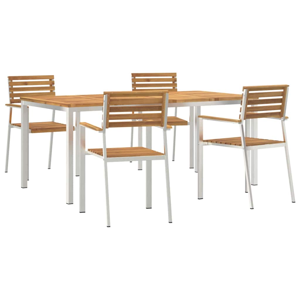 Garten Essgruppe 5 pcs Braun Massivholz Akazie