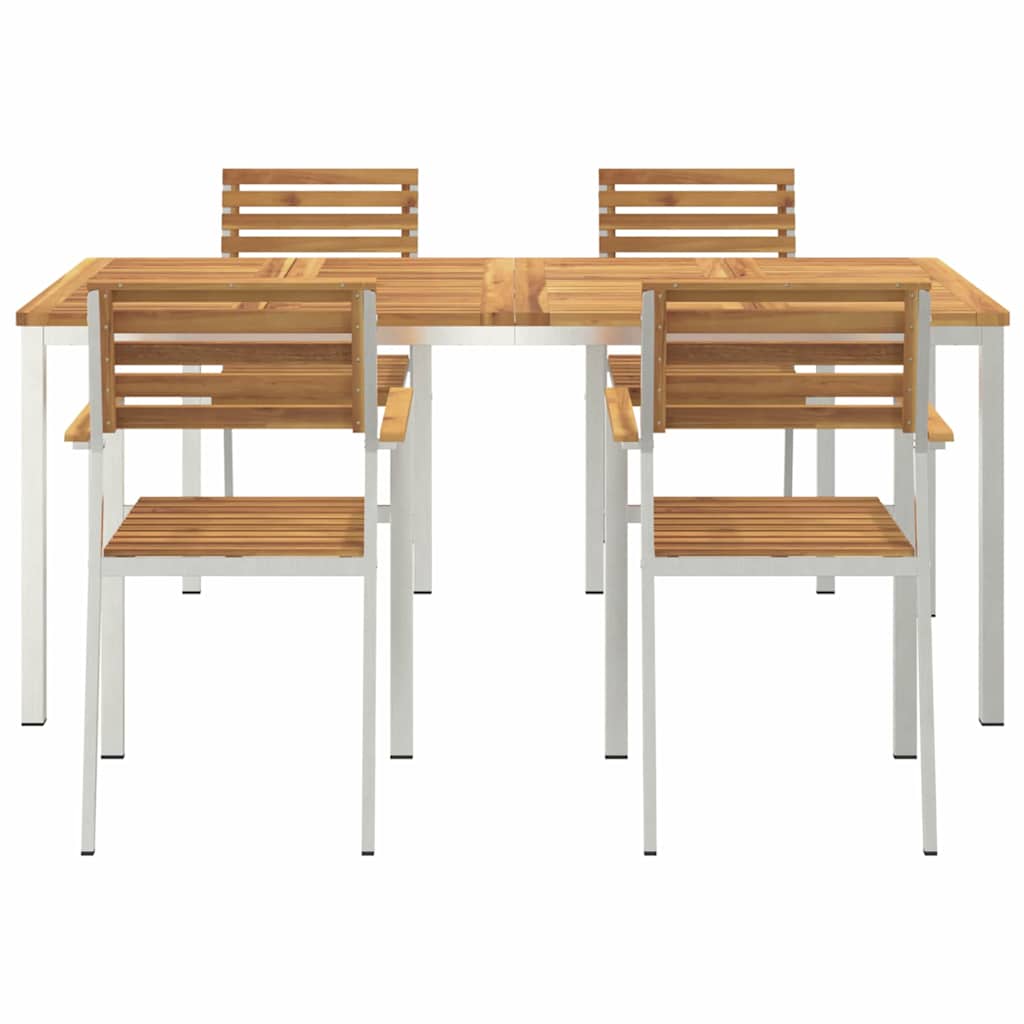 Garten Essgruppe 5 pcs Braun Massivholz Akazie