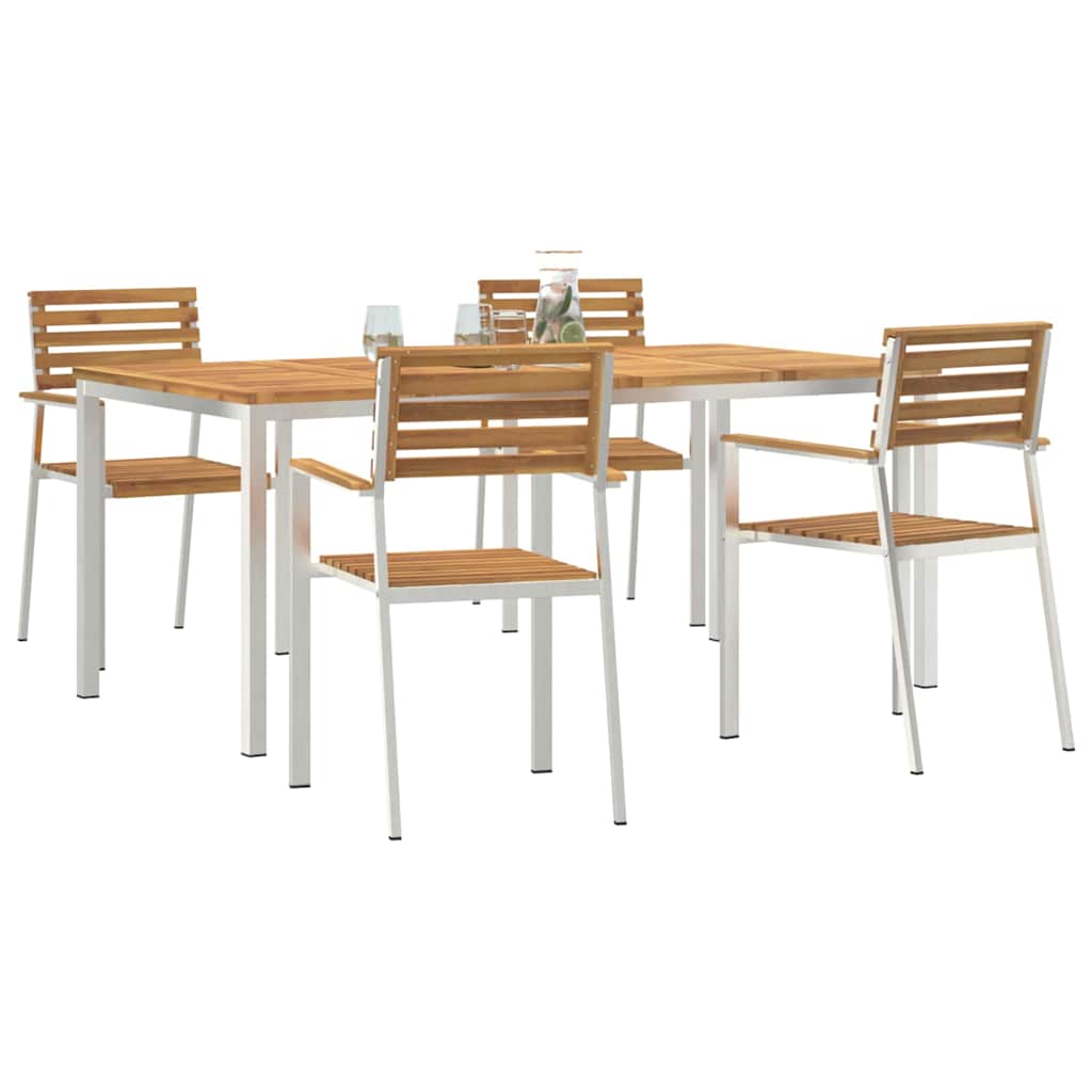Garten Essgruppe 5 pcs Braun Massivholz Akazie