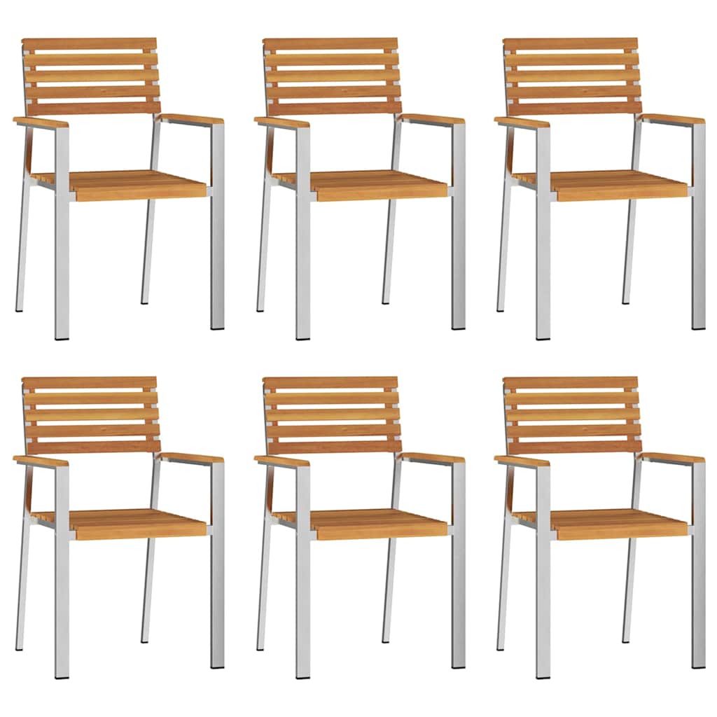 Garten Essgruppe 7 pcs Braun Massivholz Akazie