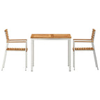 Garten Essgruppe 3 pcs Braun Massivholz Teak