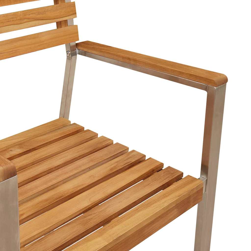 Garten Essgruppe 7 pcs Braun Massivholz Teak
