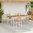 Garten Essgruppe 7 pcs Braun Massivholz Teak