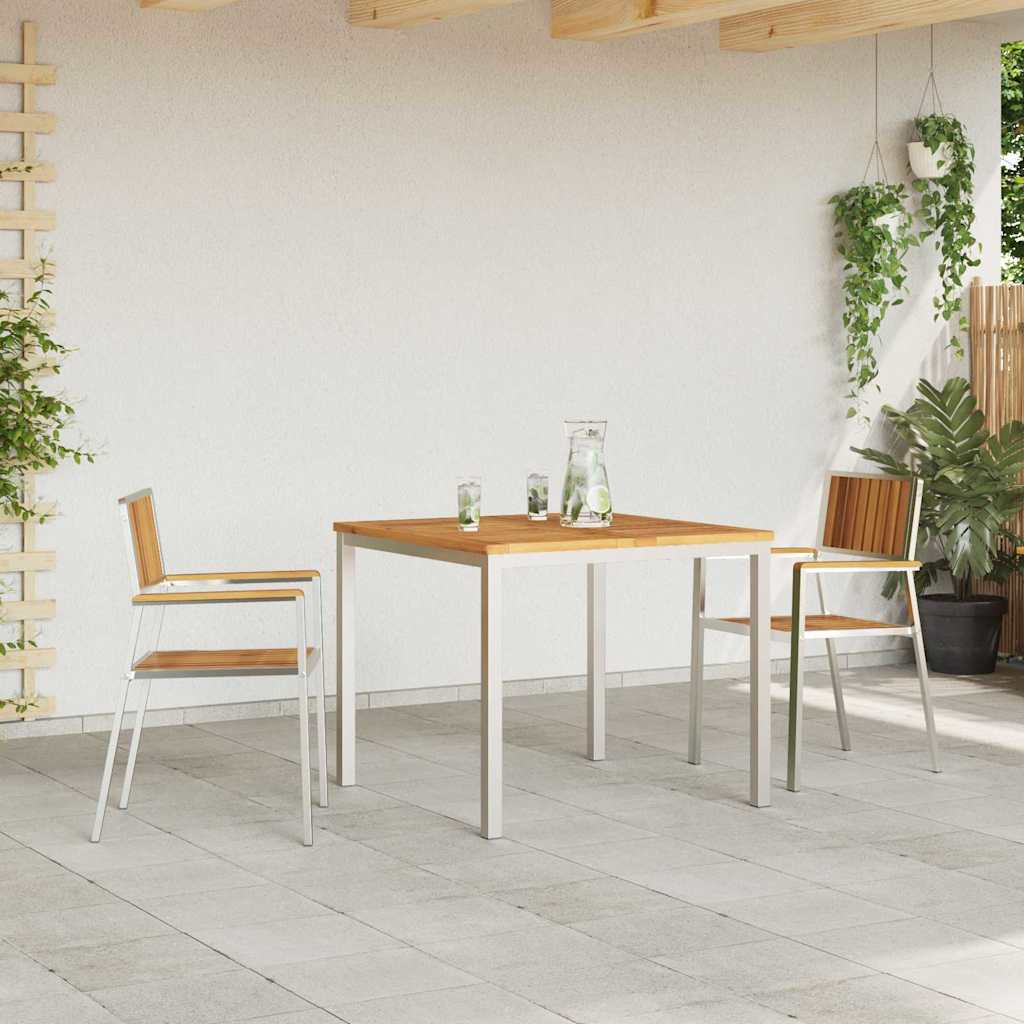 Outdoortisch-Set 3 pcs Braun Massivholz Akazie