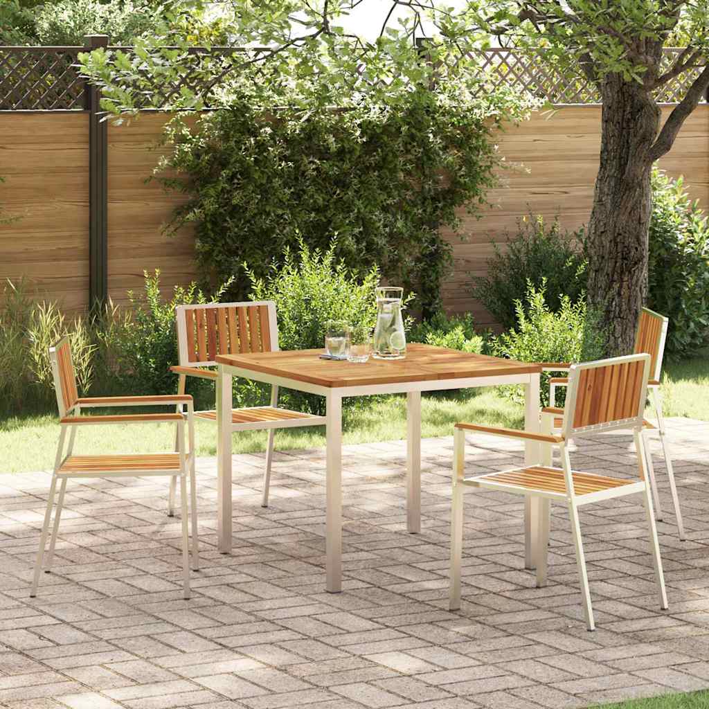 Outdoortisch-Set 5 pcs Braun Massivholz Akazie
