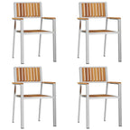 Outdoortisch-Set 5 pcs Braun Massivholz Akazie
