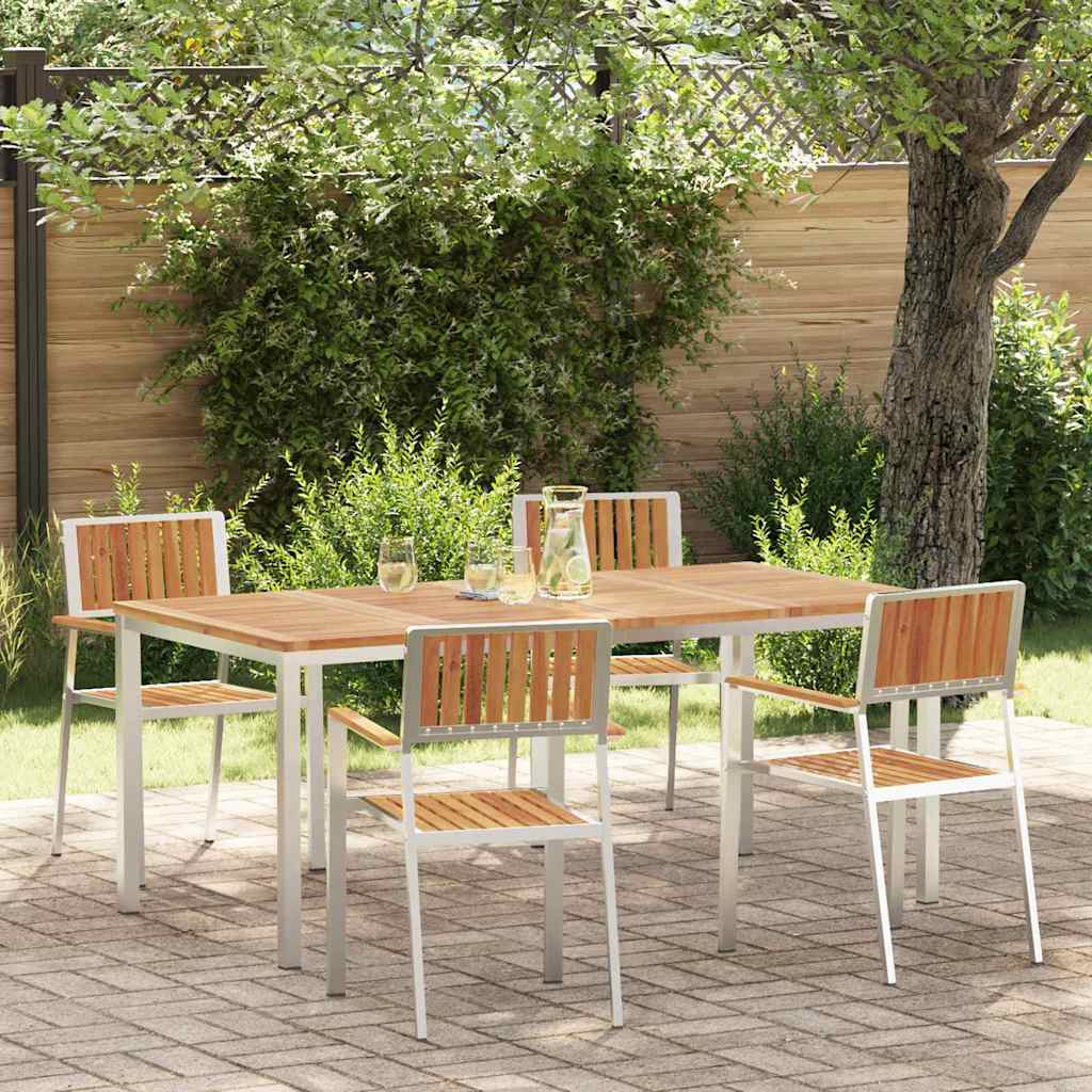 Outdoortisch-Set 5 pcs Braun Massivholz Akazie