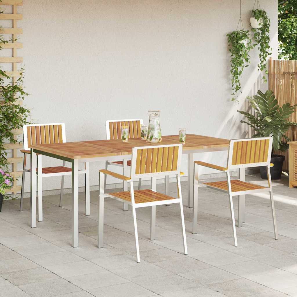 Outdoortisch-Set 5 pcs Braun Massivholz Akazie
