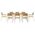 Outdoortisch-Set 9 pcs Braun Massivholz Akazie