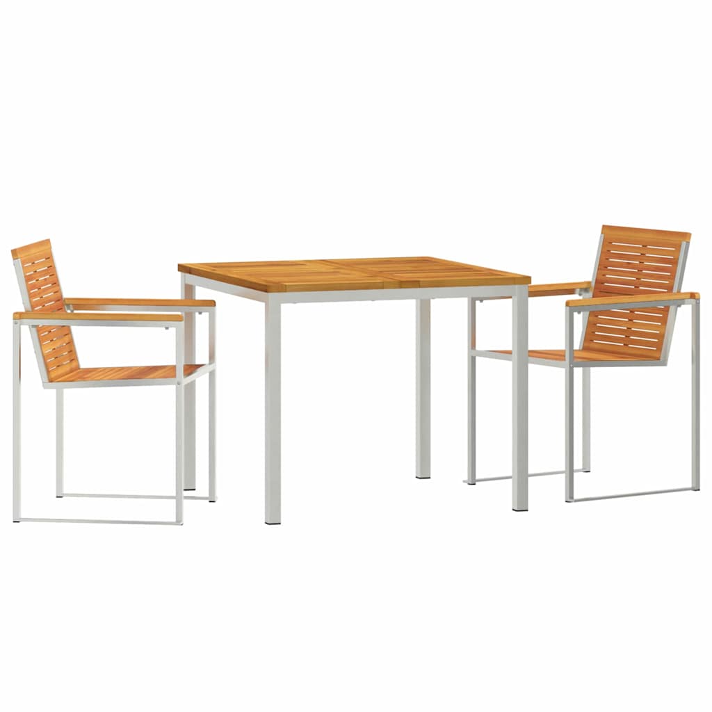 Garten Essgruppe 3 pcs Braun Massivholz Akazie