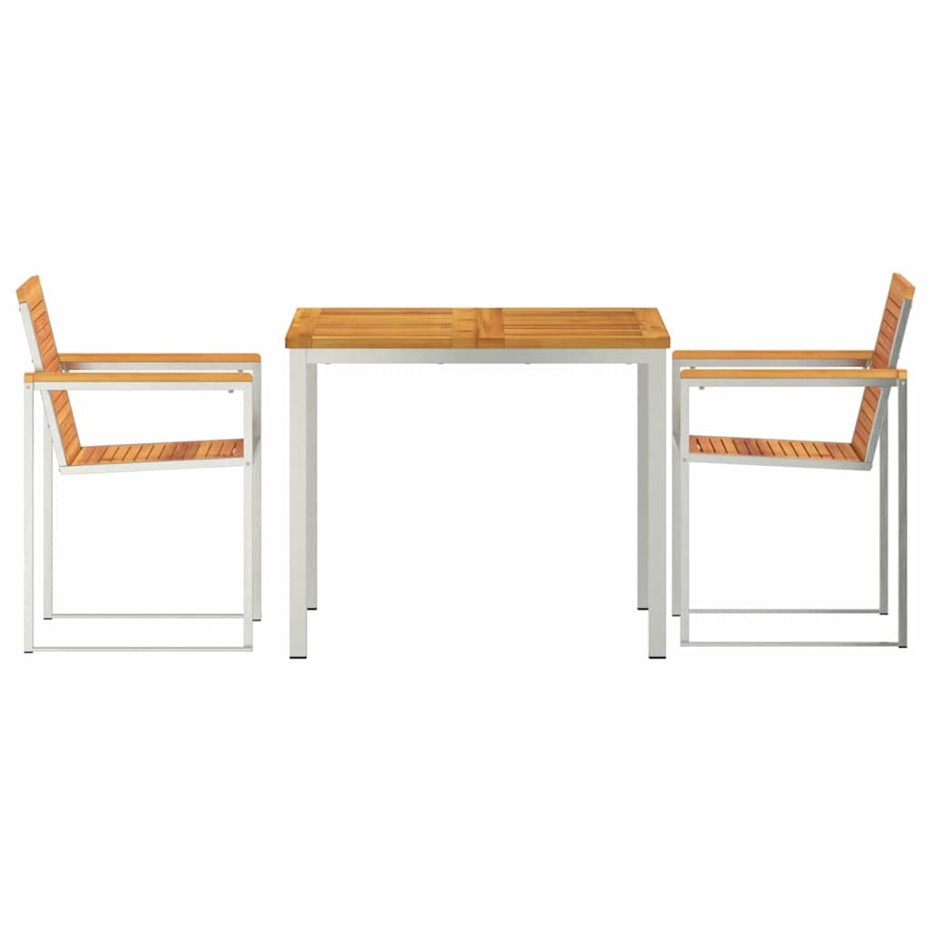Garten Essgruppe 3 pcs Braun Massivholz Akazie