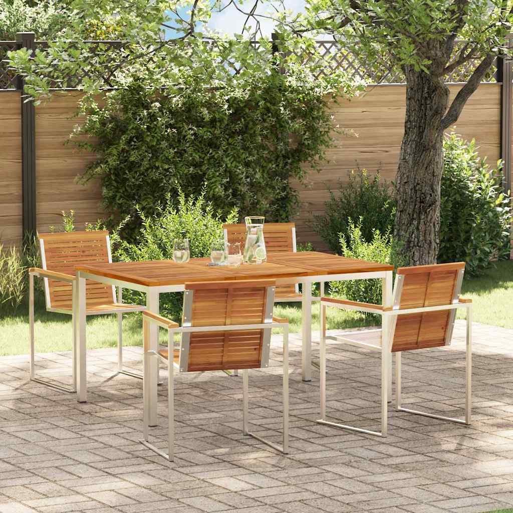 Garten Essgruppe 5 pcs Braun Massivholz Akazie