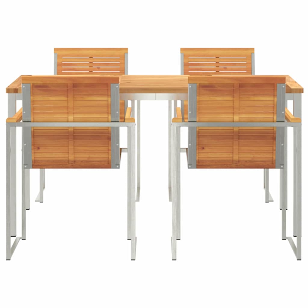 Garten Essgruppe 5 pcs Braun Massivholz Akazie
