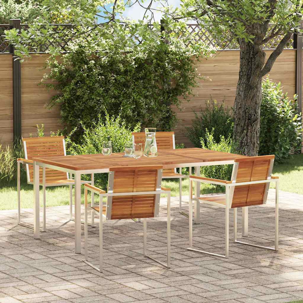 Garten Essgruppe 5 pcs Braun Massivholz Akazie
