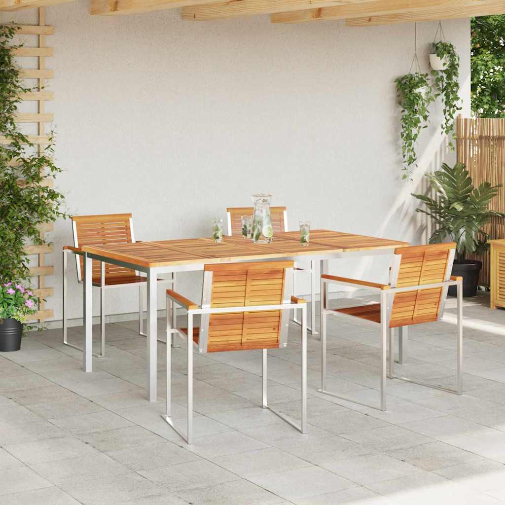 Garten Essgruppe 5 pcs Braun Massivholz Akazie