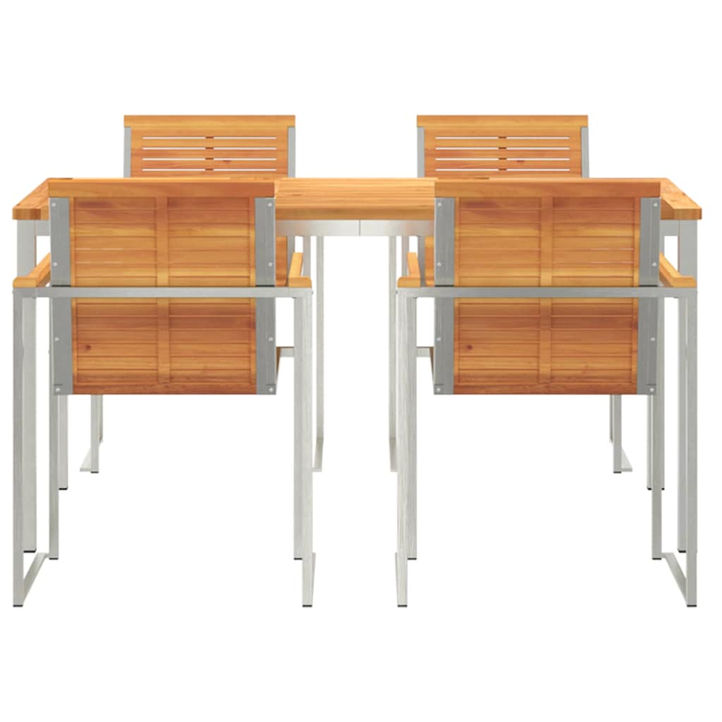 Garten Essgruppe 5 pcs Braun Massivholz Akazie
