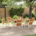Garten Essgruppe 7 pcs Braun Massivholz Akazie