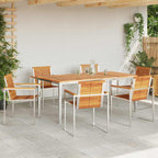 Garten Essgruppe 7 pcs Braun Massivholz Akazie