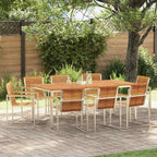 Garten Essgruppe 9 pcs Braun Massivholz Akazie