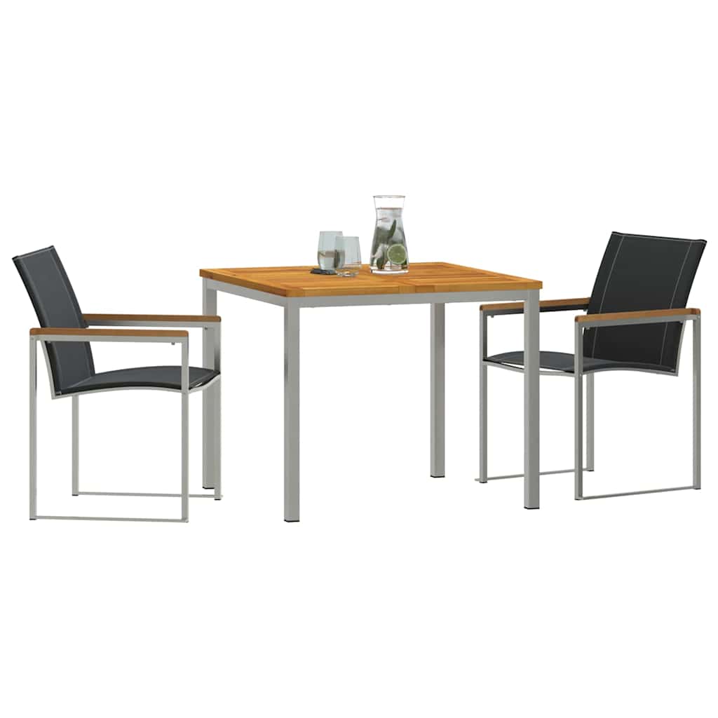 Garten Essgruppe 3 pcs Braun Massivholz Akazie