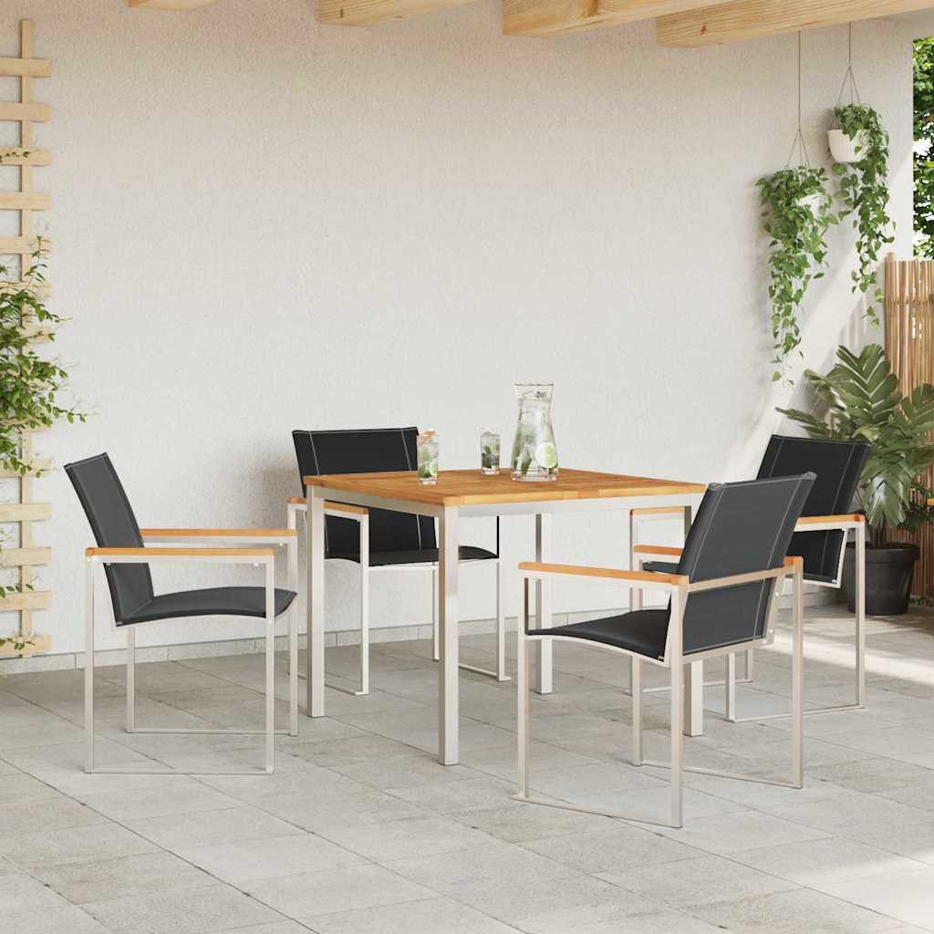 Garten Essgruppe 5 pcs Braun Massivholz Akazie