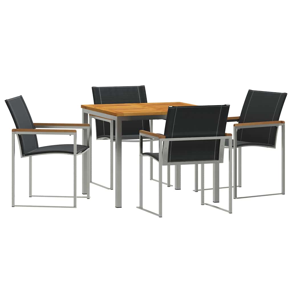 Garten Essgruppe 5 pcs Braun Massivholz Akazie