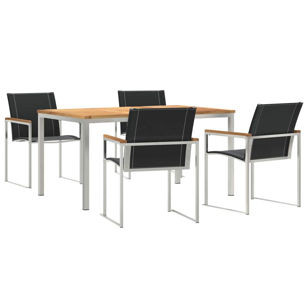 Garten Essgruppe 5 pcs Braun Massivholz Akazie