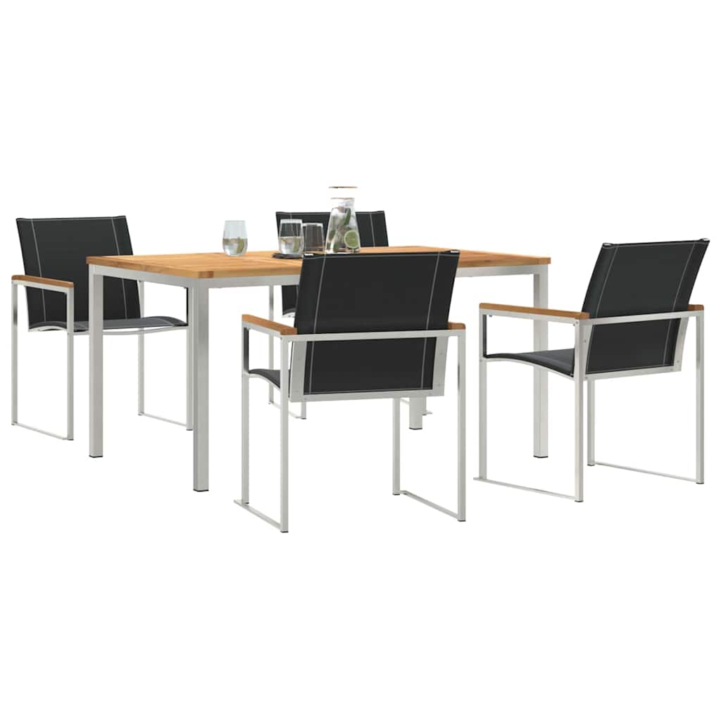 Garten Essgruppe 5 pcs Braun Massivholz Akazie