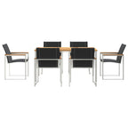 Garten Essgruppe 7 pcs Braun Massivholz Akazie