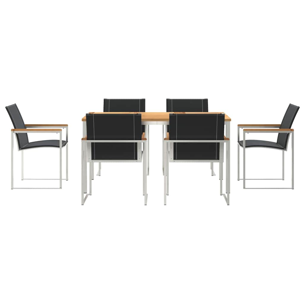 Garten Essgruppe 7 pcs Braun Massivholz Akazie