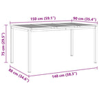 Garten Essgruppe 7 pcs Braun Massivholz Akazie