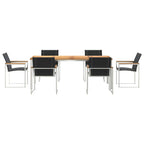 Garten Essgruppe 7 pcs Braun Massivholz Akazie