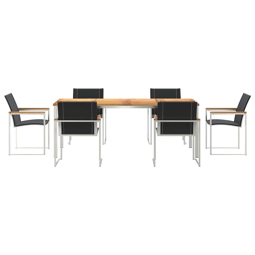 Garten Essgruppe 7 pcs Braun Massivholz Akazie
