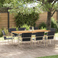 Garten Essgruppe 9 pcs Braun Massivholz Akazie